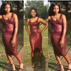 Burgundy Sequin Dress